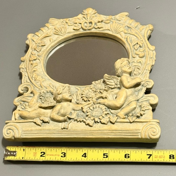 Wang’s International Other - Wang's International Vanity Mirror Renaissance Angel Cherub Ivory 7.5 in Vintage